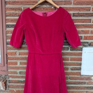 VINTAGE Hot Pink Velvet Dress – Handmade – Barbiecore